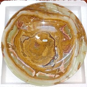 Natural Multicolored Onyx Handcrafted Bowl